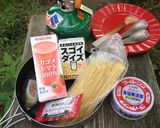 山ご飯！フライパンひとつ3分速攻パスタ四作り方1写真