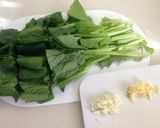 小松菜と豚肉のオイ生姜炒め作り方1写真