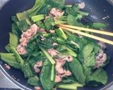小松菜と豚肉のオイ生姜炒め作り方4写真