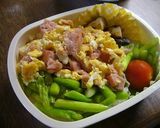 スパム卵とアスパラの2色弁当作り方4写真