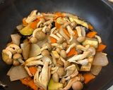 【簡単副菜】白だしできのこと茄子と大根の炒め煮作り方4写真