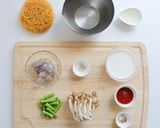 本格♪エビときのこのトマトクリームパスタ作り方2写真