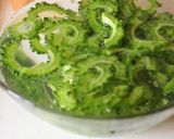 ゴーヤとボイル烏賊の冷茶漬け作り方1写真