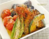 めんつゆとＷおろしで簡単♪野菜の焼き浸し作り方8写真