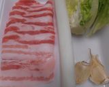 豚ばら肉にんにく炒め・レタス添え作り方1写真