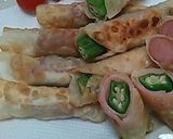 餃子の皮で♡第２弾♡ウィニｰ&オクラハム作り方6写真