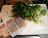 ベーコンと水菜の炒め物作り方1写真