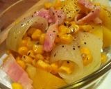 じゃが＋コーン＋玉ねぎ＋ベーコン＋バター作り方5写真