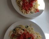夏です! バジルとトマトと海老のパスタ作り方6写真