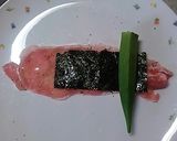 豚肉で♡海苔とオクラのくるくるロール♡作り方1写真