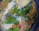 コロッケ入りニラ玉子丼作り方13写真
