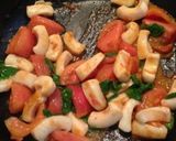 イカとトマトのバジル炒め作り方3写真