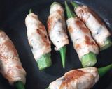 豚肉で♡海苔とオクラのくるくるロール♡作り方3写真