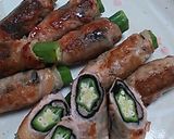 豚肉で♡海苔とオクラのくるくるロール♡作り方4写真