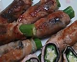 豚肉で♡海苔とオクラのくるくるロール♡作り方5写真
