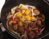 栗の甘露煮と肉団子の煮物作り方5写真
