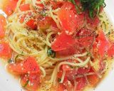 ポン酢で簡単☆トマトと大葉の冷製パスタ作り方7写真