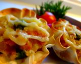 レンジで餃子の皮カップ♬コツあり作り方4写真