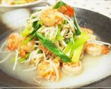 もやしとむき海老の塩炒め作り方6写真