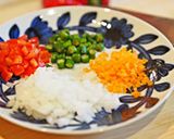 ＊焦がし挽き肉のバジルごはん＊作り方1写真