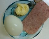 ＊ゆで卵カップでスパムin＊作り方1写真