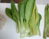 青梗菜とアスパラガスの鶏がらスープ炒め作り方1写真