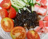納豆、もずく酢入り冷たいそば夏風味作り方8写真