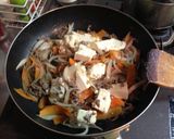 豆腐とひき肉のくずし炒め作り方3写真