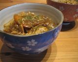 親子で作ろう☻☹ふんわり卵の親子カレー丼作り方6写真
