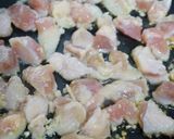 オクラと鶏もも肉の和風パスタ作り方3写真