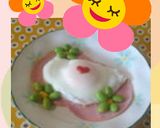 とにかく可愛く目玉焼♪お花をＯＮ♪No１作り方13写真
