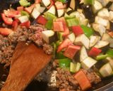 豚ひき肉と茄子のピリ辛味噌丼作り方5写真