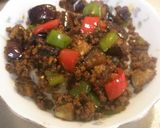 豚ひき肉と茄子のピリ辛味噌丼作り方8写真