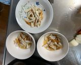 肉無チクワ洋風梅照りクリーム味野菜炒作り方2写真