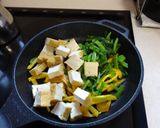 小松菜と厚揚げのからし味噌炒め作り方5写真