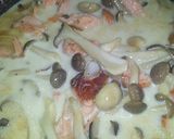 鮭とほうれん草のきのこクリームパスタ作り方16写真