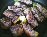 いろんなものを巻き巻き♪ゆかりバター焼き作り方4写真