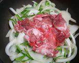 豚肉ピーマンじゃこ玉ねぎにんにくポン酢丼作り方3写真