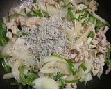 豚肉ピーマンじゃこ玉ねぎにんにくポン酢丼作り方4写真