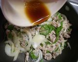 豚肉ピーマンじゃこ玉ねぎにんにくポン酢丼作り方5写真