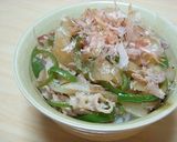 豚肉ピーマンじゃこ玉ねぎにんにくポン酢丼作り方9写真