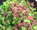 ゴーヤと肉のコチュジャン青ねぎ炒め。作り方2写真