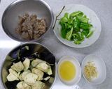 蒟蒻入り茄子の大蒜味煮・・・夏野菜料理作り方1写真