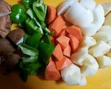 豚小間肉で酢豚♪作り方1写真