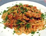 簡単☆トマトソースのシーフードパスタ作り方6写真