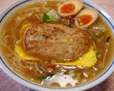 ハンバーグのせ♪餡かけラーメン作り方5写真