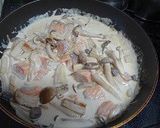 サーモンときのこのクリームパスタ作り方5写真