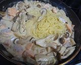 サーモンときのこのクリームパスタ作り方6写真
