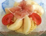夏季限定☆桃と生ハムとトマトの冷製パスタ作り方12写真