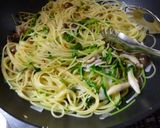 豆苗ときのこのシンプルパスタ作り方6写真
